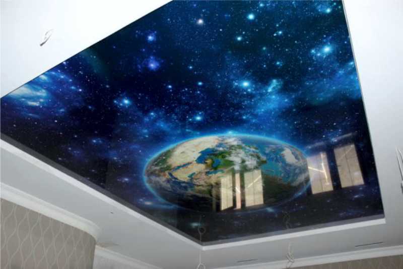 Натяжной потолок с эффектом звездного неба